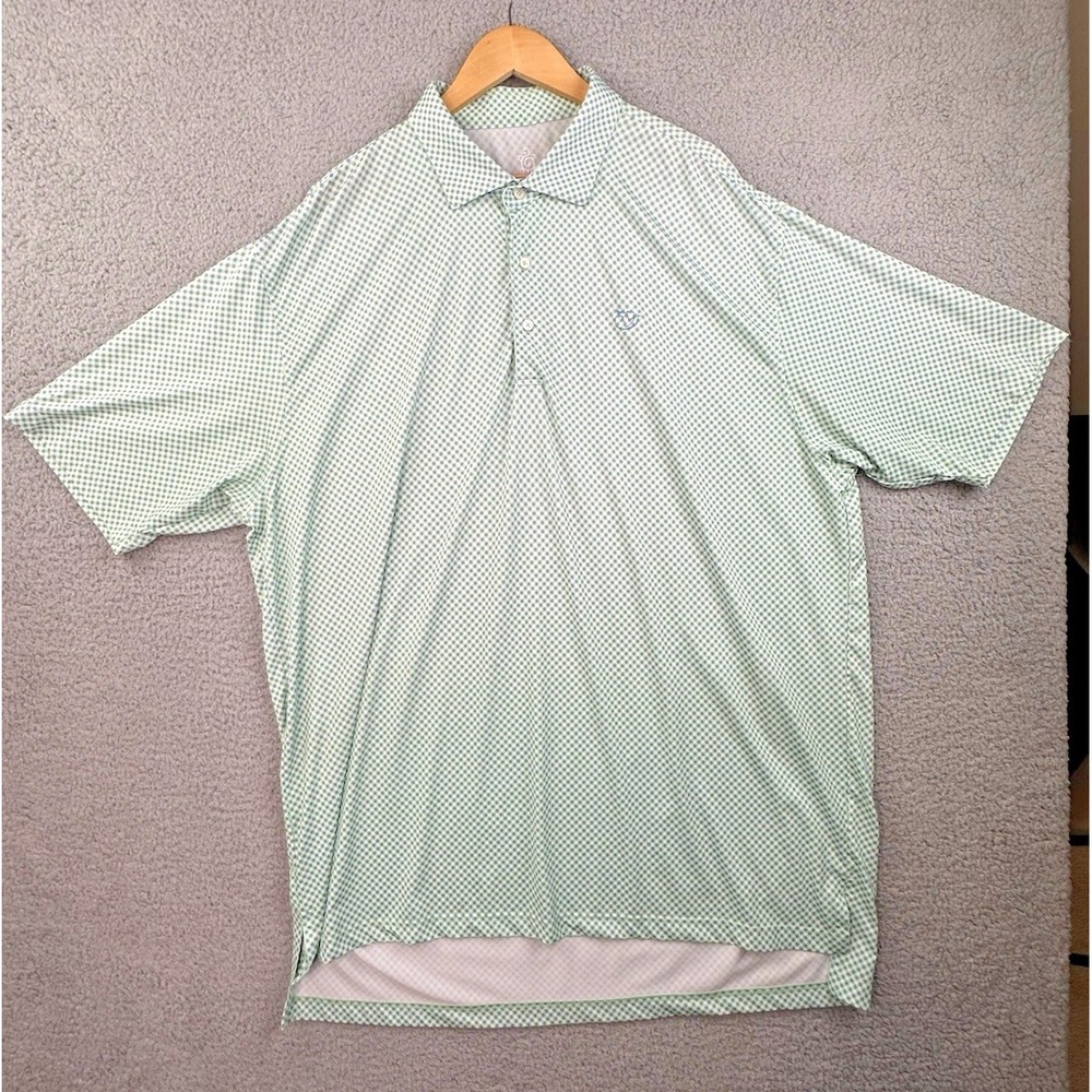 Light Green Patterned Men's Polo Shirt